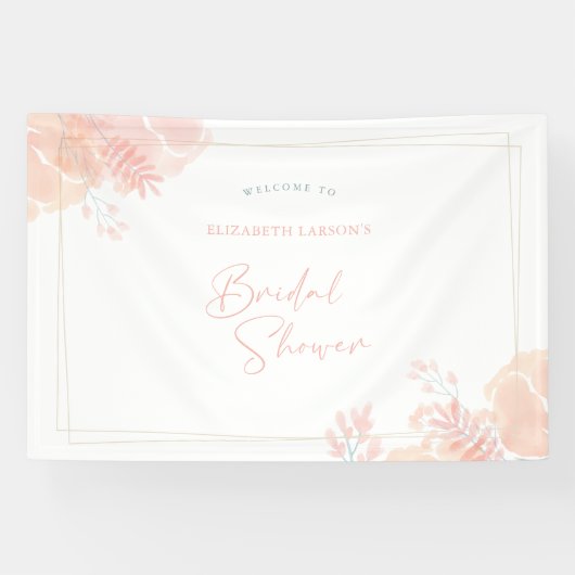 Elegantes Wildblume Wasserfarbenes Brautparty Banner (Horizontal)