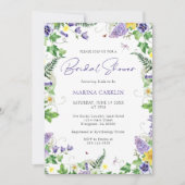 Elegantes Wildblume Wasserfarbenes Brautparty Einladung (Vorderseite)