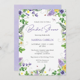 Elegantes Wildblume Wasserfarbenes Brautparty Einladung