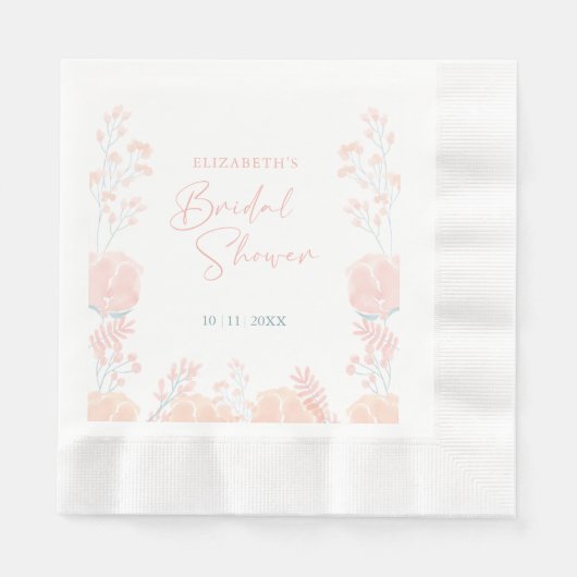 Elegantes Wildblume Wasserfarbenes Brautparty Serviette (Vorderseite)