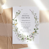 Elegantes Wildblume Wreath Brautparty Einladung