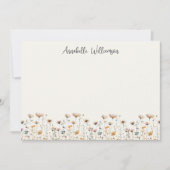 Elegantes Wildblumen-Blumenmonogramm Mitteilungskarte (Vorderseite)