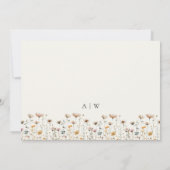 Elegantes Wildblumen-Blumenmonogramm Mitteilungskarte (Rückseite)