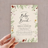 Elegantes Wildblumen Boho-Themed Baby Brunch Einladung