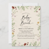 Elegantes Wildblumen Boho-Themed Baby Brunch Einladung (Vorderseite)