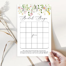 Elegantes Wildblumen Brautparty Bingo-Spiel