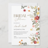 Elegantes Wildblumen Brautparty Einladung (Vorderseite)