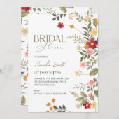 Elegantes Wildblumen Brautparty Einladung (Vorne/Hinten)