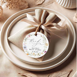 Elegantes Wildblumen Brautparty Vielen Dank Geschenkanhänger