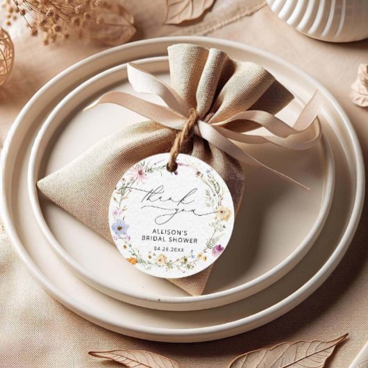 Elegantes Wildblumen Brautparty Vielen Dank Geschenkanhänger