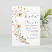 Elegantes Wildblumen Garden Brautparty Einladung (Stehend Vorderseite)