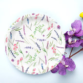 Elegantes Wildblumen Lavender Brautparty Pappteller