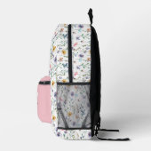 Elegantes Wildblumen-Monogramm Bedruckter Rucksack (Rechts)
