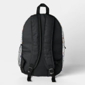 Elegantes Wildblumen-Monogramm Bedruckter Rucksack (Rückseite)