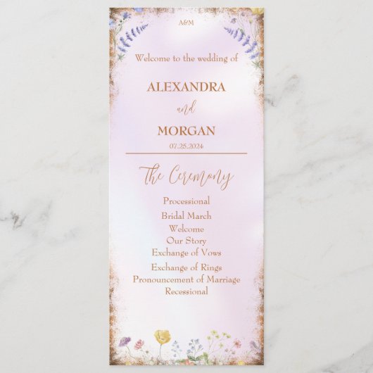 Elegantes Wildblumen-Pink-Flachprogramm Programm (Vorderseite)