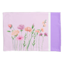 Elegantes Wildblumen Set von Pillowcases