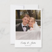 Elegantes Wildblumen Wasserfarbenes Hochzeitssembl Dankeskarte (Rückseite)