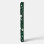 Elegantes Wildblumenmuster auf dunklem Grün Case-Mate iPhone Hülle (Rückseite / Links)