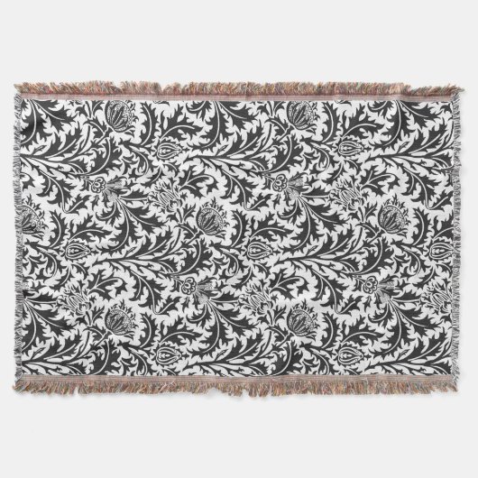 Elegantes William-Morris-Distel-Muster Decke (Vorderseite)