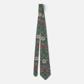 Elegantes William-Morris-Erdbeer-Blumenmuster Krawatte (Rückseite)