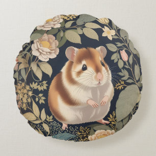 Elegantes William-Morris-inspiriertes florales Ham Rundes Kissen