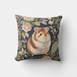 Elegantes William-Morris-inspiriertes Hamster-Blum Kissen