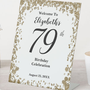 Elegantes Willkommensschild zum 79. Geburtstag Gol Sockelschild