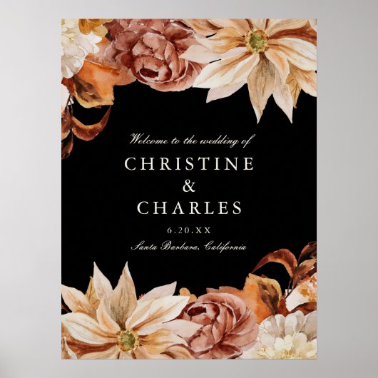 Elegantes Willkommenszeichen für die Wasserfarbenh Poster (Vorne)