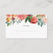 Elegantes Windeln-Raffelticket | Herbst-Blume Begleitkarte (Rückseite)