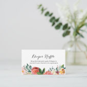 Elegantes Windeln-Raffelticket | Herbst-Blume Begleitkarte (Stehend Vorderseite)