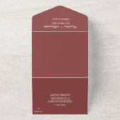 Elegantes Wine Burgundy Script Moderner UAWG QR Co All In One Einladung (Außenbereich)