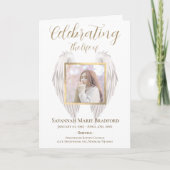 Elegantes Wings Memorial Service Beerdigung Foto Programm (Vorderseite)