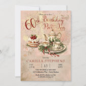 Elegantes Winter 60. Geburtstag Par-Tea-Party Einladung (Vorderseite)