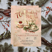 Elegantes Winter 70. Geburtstag Par-Tea-Party Einladung