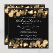Elegantes Winter Baby Shower Gold Einladung (Vorne/Hinten)