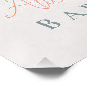 Elegantes Winter Bear Baby Dusche Begrüßungszeiche Poster (Ecke)