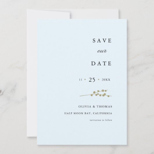 Elegantes Winter Berries Foto Hochzeit retten Datu Einladung (Vorderseite)