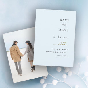 Elegantes Winter Berries Foto Hochzeit retten Datu Einladung