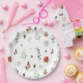 Elegantes Winter Botanisches Rotes Brautparty Pappteller (Party)