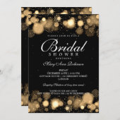 Elegantes Winter-Brautparty Gold Lights Einladung (Vorne/Hinten)