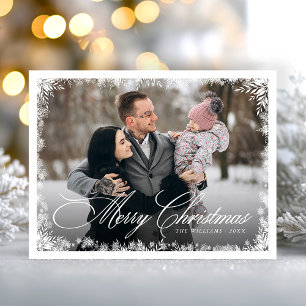 Elegantes Winter Christmas Foto Modernes Feiertagspostkarte