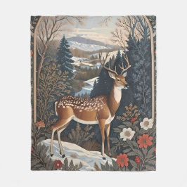 Elegantes Winter Deer Nature Design Fleecedecke