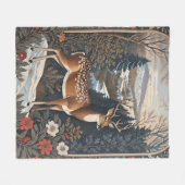 Elegantes Winter Deer Nature Design Fleecedecke (Vorderseite (Horizontal))