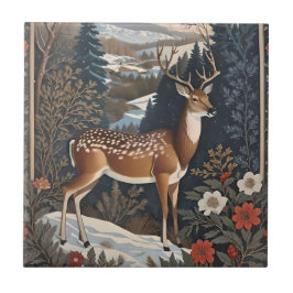 Elegantes Winter Deer Nature Design Fliese