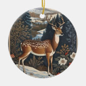 Elegantes Winter Deer Nature Design Keramik Ornament (Vorne)