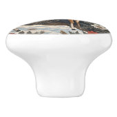 Elegantes Winter Deer Nature Design Keramikknauf (Seitenansicht)