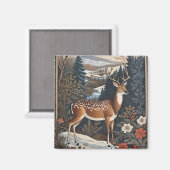 Elegantes Winter Deer Nature Design Magnet (Vorderseite/Rückseite)