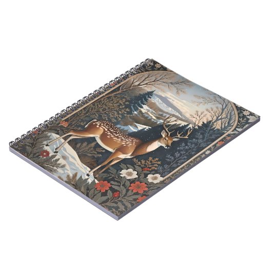 Elegantes Winter Deer Nature Design Notizblock (Linke Seite)