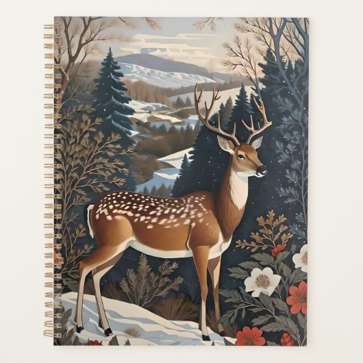 Elegantes Winter Deer Nature Design Planer (Vorderseite)
