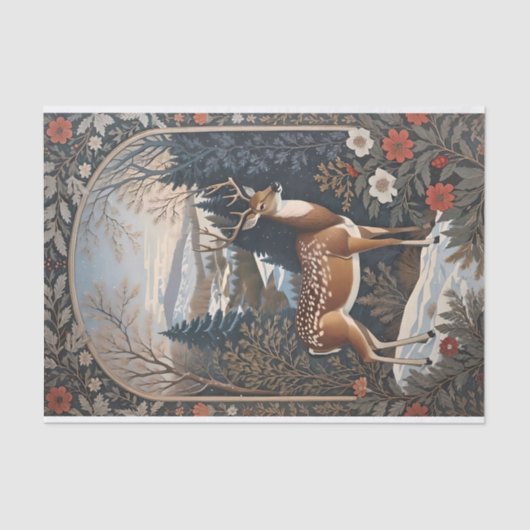 Elegantes Winter Deer Nature Design Seidenpapier (Vorderseite)